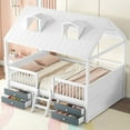 thumbnail image 3 of Full Size Wooden House Bed Frame, White, 3 of 9