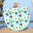 thumbnail image 4 of Matoen Round Beach Towel Microfiber Oversized Sea Turtle Circle Beach Blanket with Tassels Soft Thick Beach Throw Bath Pool Towel Meditation Mat 61 Inch, 4 of 8
