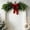 B, variant on Christmas Doorway Swag, Artificial Greenery Arch Decor with Red Velvet Bow & Metal Bells for Front Door Mantel Holiday Decor