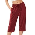 thumbnail image 3 of REALiKUN Capris for Women Casual Summer Wide Leg Pants Loose Comfy Drawstring Yoga Jogger Capri Pants, 3 of 7