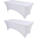 thumbnail image 3 of Mantel negro ajustable para mesa rectangular de 6 pies – Cama de masaje de spandex elástico Fundas de mesa elásticas sin arrugas para fiestas, bodas, cumpleaños, banquetes, vendedores, 3 of 5