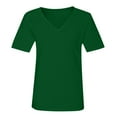 thumbnail image 3 of Women Summer Casual Shirts Women's Short-sleeved T-shirt V-neck Solid Color Top, 3 of 4