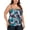 Leaf Print, variant on Ocean Blue Women's Plus Size Blouson Bandeau Tankini Top Bathing Suit Strapless Tankinis Swimsuits
