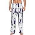 thumbnail image 2 of Goofa Lavender Flowers Printed Soft Pajama Pants for Men, Wide Leg Comfy Casual Lounge Yoga Pants-Medium, 2 of 9