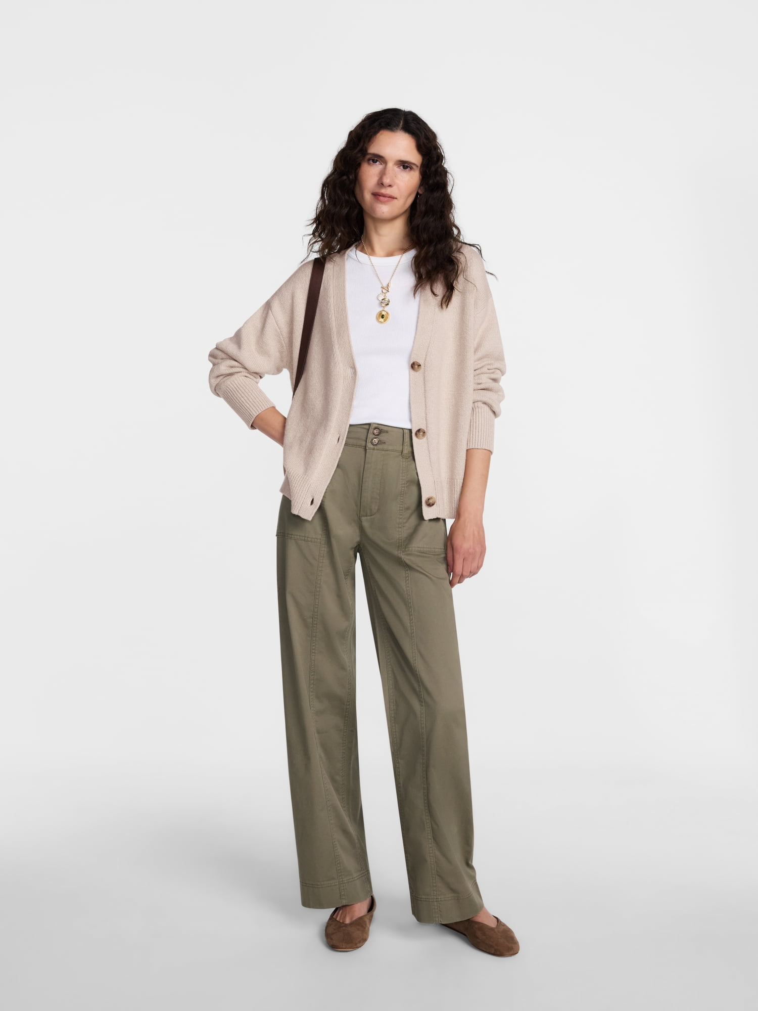 Scenario Women's Button Front Lightweight Cardigan, Sizes XS-XXXL