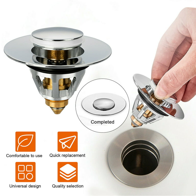Universal Stainless Steel Basin Pop-Up Bounce Core Basin Drain