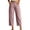 Pink, variant on LEAVINGSUO Linen Pants for Women Casual Pants Elastic High Waist Trousers With Pocket Hem Button Detail For Everyday Outdoor Vacation Wear Black S