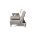 thumbnail image 3 of Sofá Cama Makora Queen Con Memory Foam, Color Gris Claro, Lino Respaldo Reclinable De 3 posiciones. Makora Con Portavasos, 3 of 6