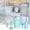 Aqua, variant on Bathroom Accessories Set For New Home Gifting 6 Pcs Bathroom Set Ensemble Complete Soap Dispenser Toothbrush Holder Tumbler Soap Dish Toilet Cleaning Brush Trash Can For Valentines Gift Guest Room