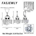 thumbnail image 6 of Halloween Spooky Ghost Jewelry Set,Fasjewly Silver Plated Cute Ghost Halloween Huggie Hoop Earrings/Pendant Necklace Cosplay Party Jewerlry Gifts for Women Men, 6 of 8
