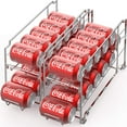 thumbnail image 1 of 2 Pack - SimpleHouseware Stackable Front Loading Beverage Can Dispenser Rack, Chrome, 1 of 6