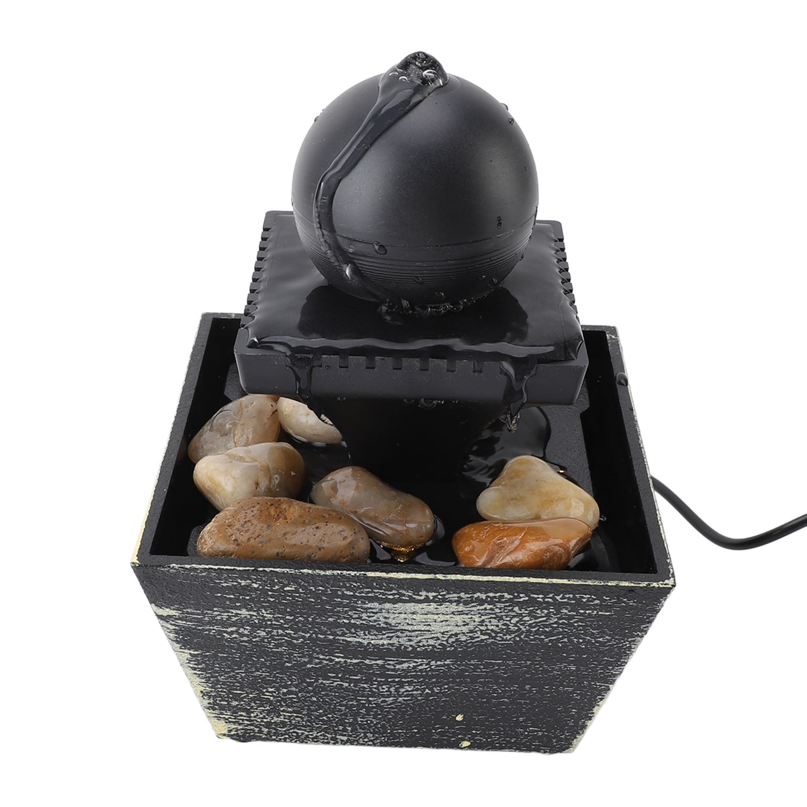 Indoor Tabletop Water Fountain, USB Cable 5V Power Supply Indoor Relaxation Tabletop Ball Fountain Compact  for Home