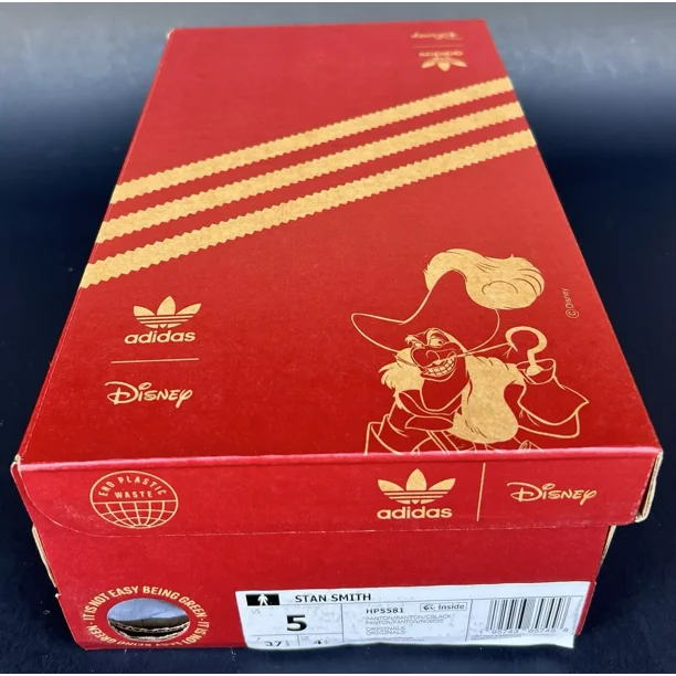 Ad-id-as x Disney Stan Smith Captain Hook Boy Shoes Red / Black 5 US Size NWB