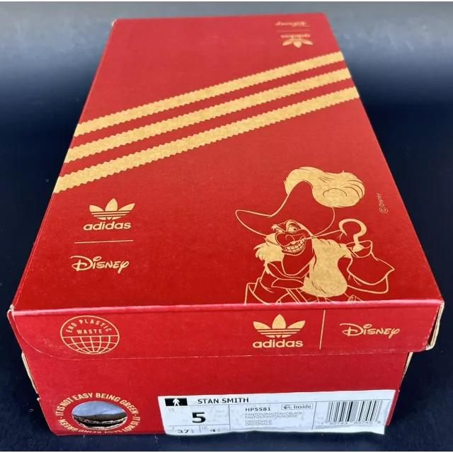 Adi-das x Disney Stan Smith Captain Hook Boy Shoes Red / Black 5 US Size NWB