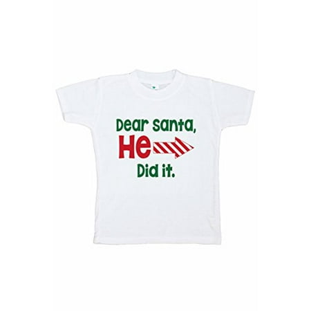 

7 ate 9 Apparel Funny Kids Santa Christmas T-Shirt 2T White