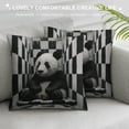 thumbnail image 3 of Orinice Panda Bear Graphic Decorative Throw Pillow Cover for Home Couch Living Room Bed Sofa Square - 1PC 20x20in, 3 of 5