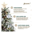 thumbnail image 4 of Árbol Navidad Nevado Esquimal Luces Led Piñas + Bayas Chedrón + Estrella 2.50m, 4 of 6