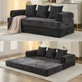 thumbnail image 5 of AOOWOW 82.5” Oversized Double Lounge Chaise,velvet Sofa Bed,Upholstered Boneless Cloud Sofa Deep Seat,No Assembly Required,Black, 5 of 9