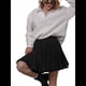 thumbnail image 1 of Falda Plisada para Mujer, Básica, Informal, de Cintura Alta, con Volantes, Acampanada, Minifalda. Negro M, 1 of 9