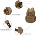thumbnail image 3 of SPEKSEE Sac à Dos Rétro en Toile et Cuir pour Ordinateur Portable, Sac Unisexe Durable de 15,6 Pouces pour la Randonnée, le Travail et les Voyages, Sac de Jour Résistant à l'Eau, 3 of 6