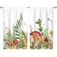 thumbnail image 6 of Mushroom Small Kitchen Curtains Sage Green Botanical Window Treatment Boho Wildflowers Plant Leaf Cafe Short Window Curtains for Bathroom Dining Laundry Room Tier Treatment Drapes 27.5x39 inch, 6 of 6