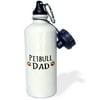 3dRose Pitbull Dog Dad - Doggie by breed - muddy brown paw prints - doggy lover - proud pet owner love, Sports Water Bottle, 21oz