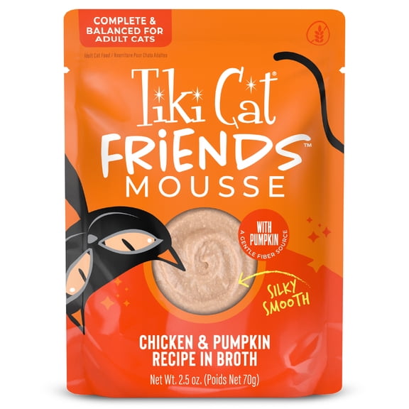 Tiki Cat Friends Mousse Chicken & Pumpkin Recipe in Broth, 2.5 oz. Pouch