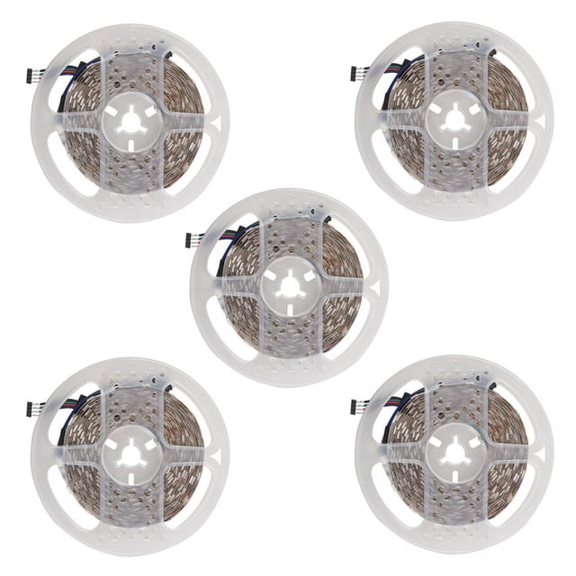 5 Piezas 5M RGB 300 5050 LED Tira de Luz Flexible No Impermeable DC12V