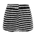 thumbnail image 6 of MIUOWANP Shorts for Women Trendy Summer 2024 High Waisted and Wide Legged Sports Shorts Plush Striped Print Skinny Shorts Size M(6)Black, 6 of 9