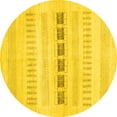 thumbnail image 1 of Ahgly Company Indoor Round Solid Yellow Modern Area Rugs, 8' Round, 1 of 4