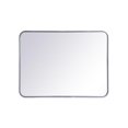 thumbnail image 1 of Living District MR802432S 24 x 32 in. Soft Corner Metal Rectangular Mirror, Silver, 1 of 1