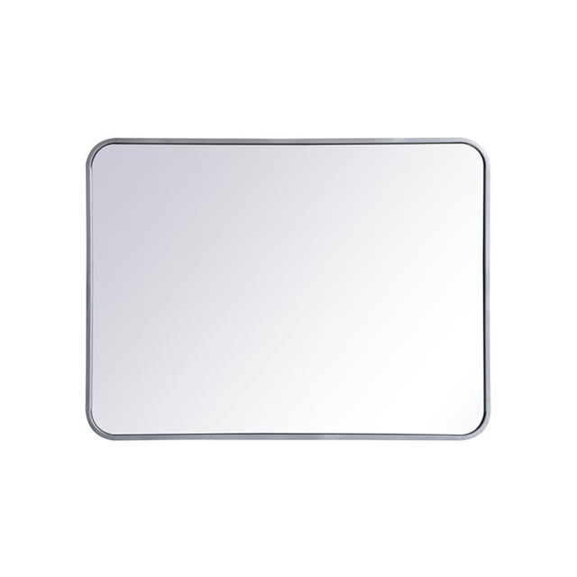 Living District MR802432S 24 x 32 in. Soft Corner Metal Rectangular Mirror, Silver