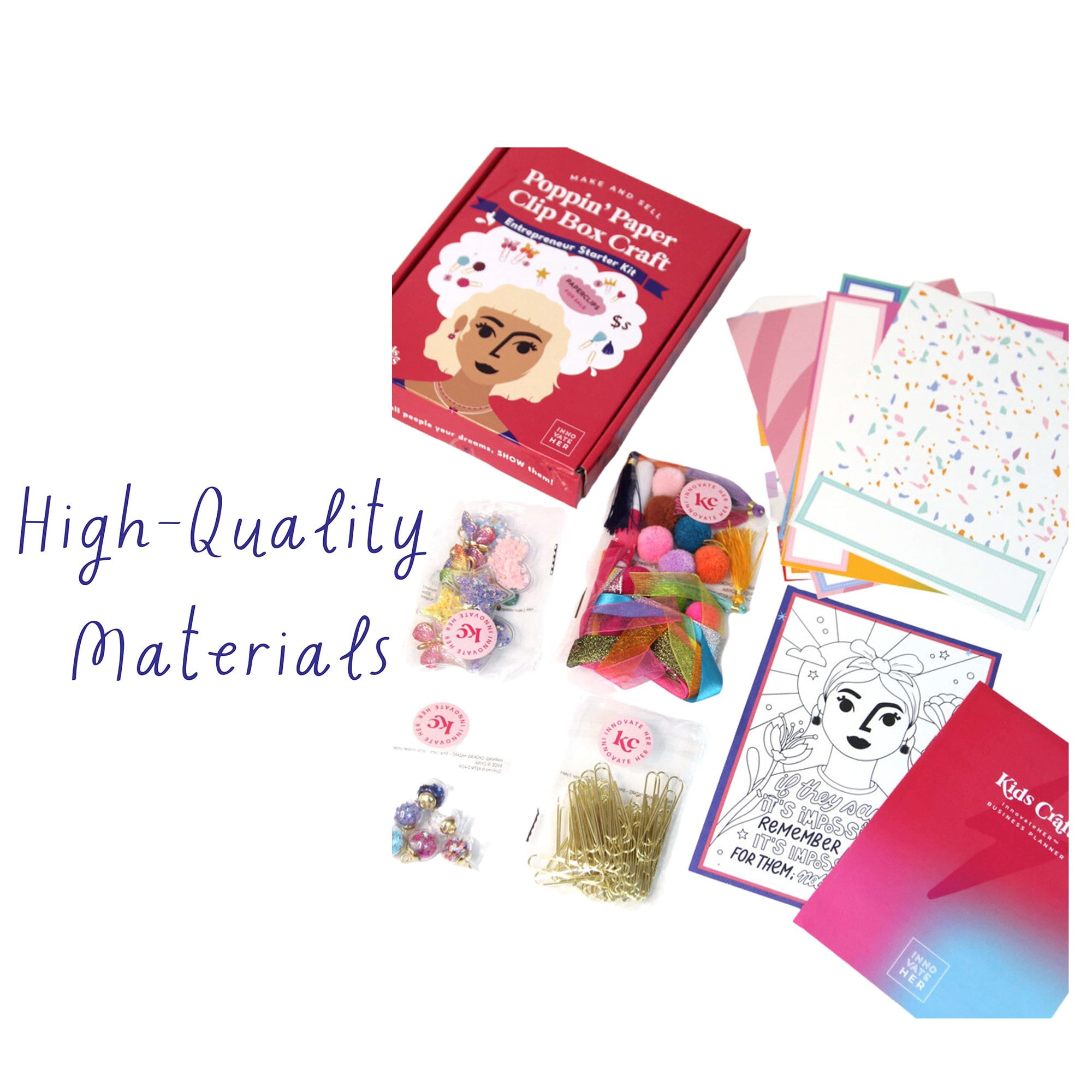 DIY Make & Sell Poppin' Paper Clip Box Craft Kit Business - Entrepreneur Starter Kit, Kids Girls Tweens, Ages 7+