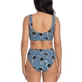 thumbnail image 3 of Wukai Astronaut Women's Bikini Set Two Piece,wimsuit High Waisted V Neck Twist Front Adjustable Spaghetti Straps Bathing Suit-, 3 of 7