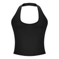 thumbnail image 6 of APEXFWDT Halter Tops for Women Going Out Tops Deep Scoop Neck Low Cut Backless Tank Top Summer Fashion Sleeveless Crop Tops,S,Black, 6 of 8