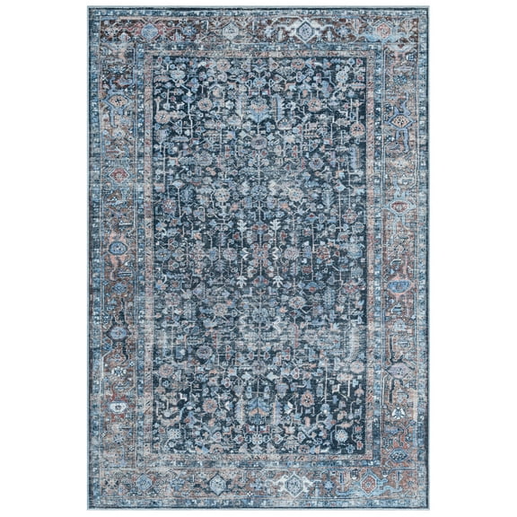 Everwash™ Callaghan Edith Distressed Vintage Machine Washable Area Rug, Blue, 5'2"x7'2"