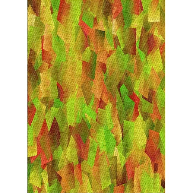 Ahgly Company Tapis Rectangulaire Lavable en Machine Intérieur Vert Transitionnel, 5 Pieds x 7 Pieds