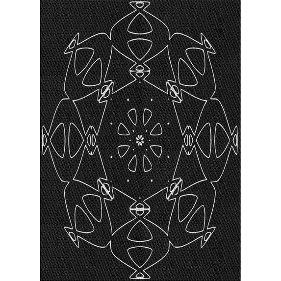 Ahgly Company Indoor Rectangle Patterned Gray Novelty Area Rugs, 2' x 5'