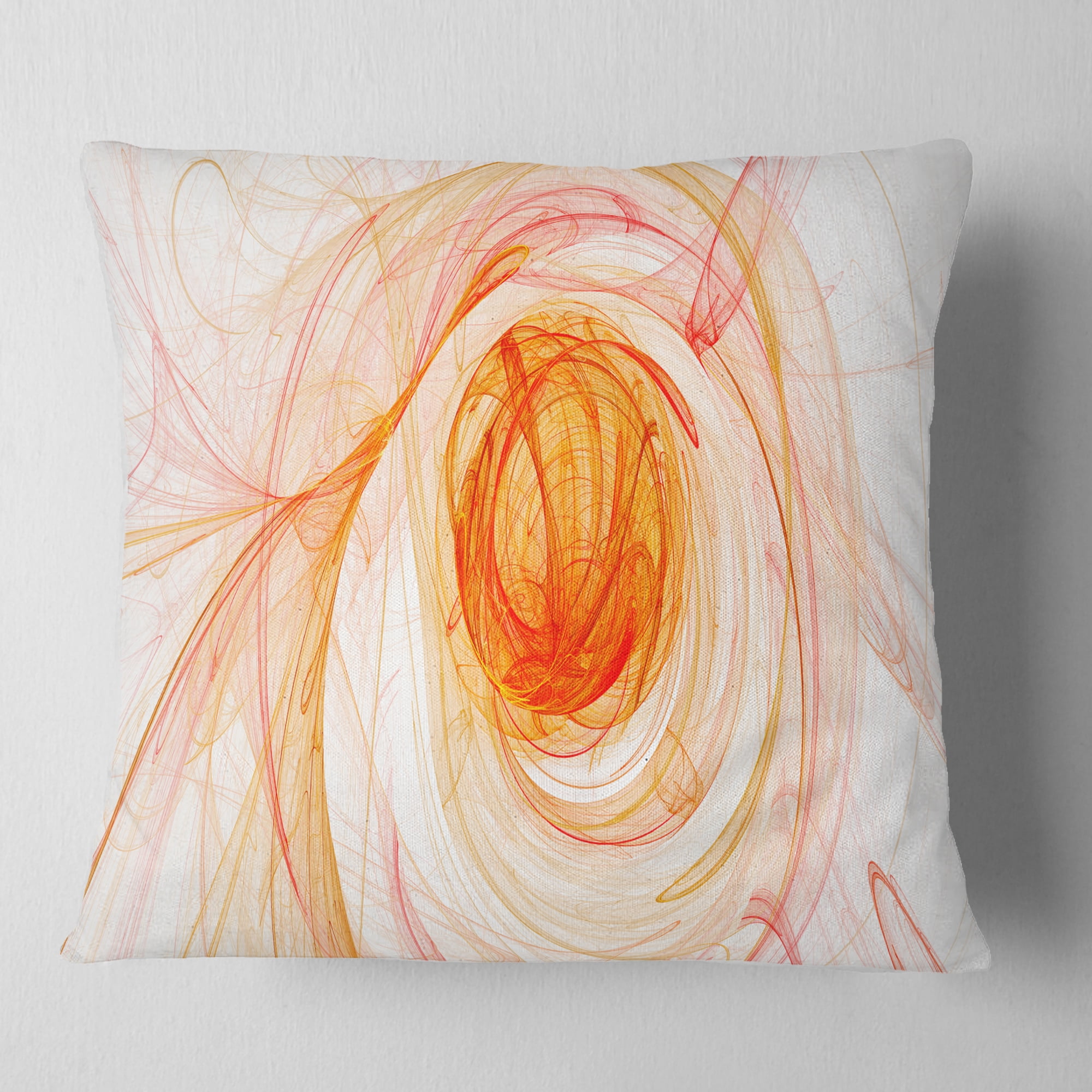Designart Yellow Ball of Yarn - Abstract Throw Pillow - 16x16