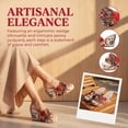 thumbnail image 2 of BLISSFUL STEP Women's Embroidered Wedge Platform Peep-toe Slip Sandals Red 6.5, 2 of 5