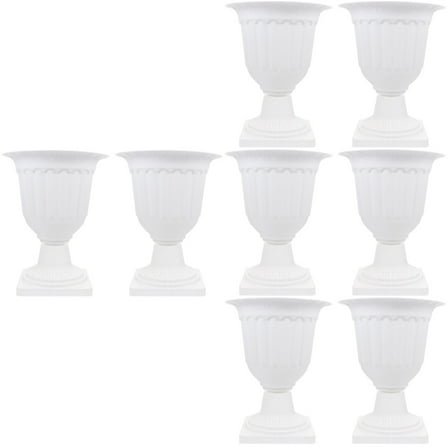 4 Count Tall Urn Planters for Outdoor Plants Garden Flowerpot Decor
