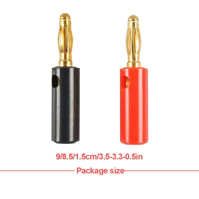 tredstone Banana Plugs Black-Red Bananas Clips as Speaker Wire Connector Audio Wires Cable Connecting Accessory Tools for Automobiles