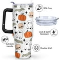 thumbnail image 5 of Ghost Pumpkin Skull Tumbler, Halloween Cup 40 Oz Tumbler with Handle and Straw Lid, Fall Cup Halloween Tumbler Keeps Drinks Cold & Hot, Stainless Steel Halloween Coffee Mug Halloween Gifts For Women, 5 of 6