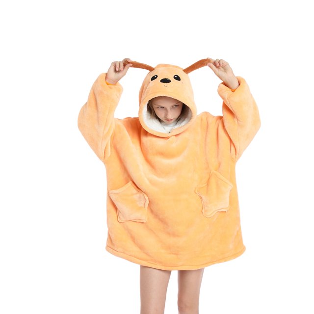 Pudcoco Chandail à Capuchon Universel Chaud Mode Imprimé en Laine de Vison Vêtements d'Intérieur