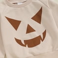thumbnail image 3 of Toddler Baby Boy Girl Halloween Outfit Pumpkin Sweatshirt Crewneck Pullover Sweater Long Sleeve Shirt Tops Fall Clothes, 3 of 7