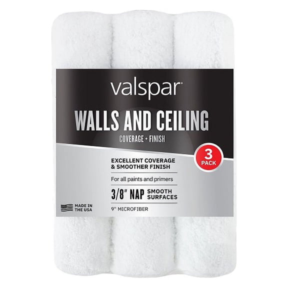Valspar 9 In. Microfiber Walls & Ceilings Roller Covers (3-Pack) 888630930