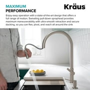 Kraus Oletto High-Arc Single Handle Pull-Down Kitchen Faucet in Brushed Brass