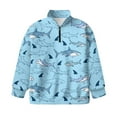 thumbnail image 4 of Uorisanigo Girls Sweatshirts Fashion Oversized Blue Shark Print Long Sleeve Pullover Shirt Top Fall Trendy Clothes Cropped Pullover Hoodies Athletic Tops Quarter-Zip Jacket, 4 of 7