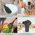 thumbnail image 6 of 11Pcs Silicone Cooking Utensil Set Heat Resist Wooden Handle Silicone Spatula Ladle Spaghetti Server Tongs Spoon Egg whisk Kitchenware Set w/ Holder, 6 of 11