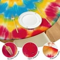 thumbnail image 4 of Colorful Tie Dye Flower Pattern Round Fitted Tablecloth with Elastic Edge,Dining Table Cover Waterproof,Outdoor Round Tablecloth for Camping,Dining,Indoor and Outdoor, 4 of 7